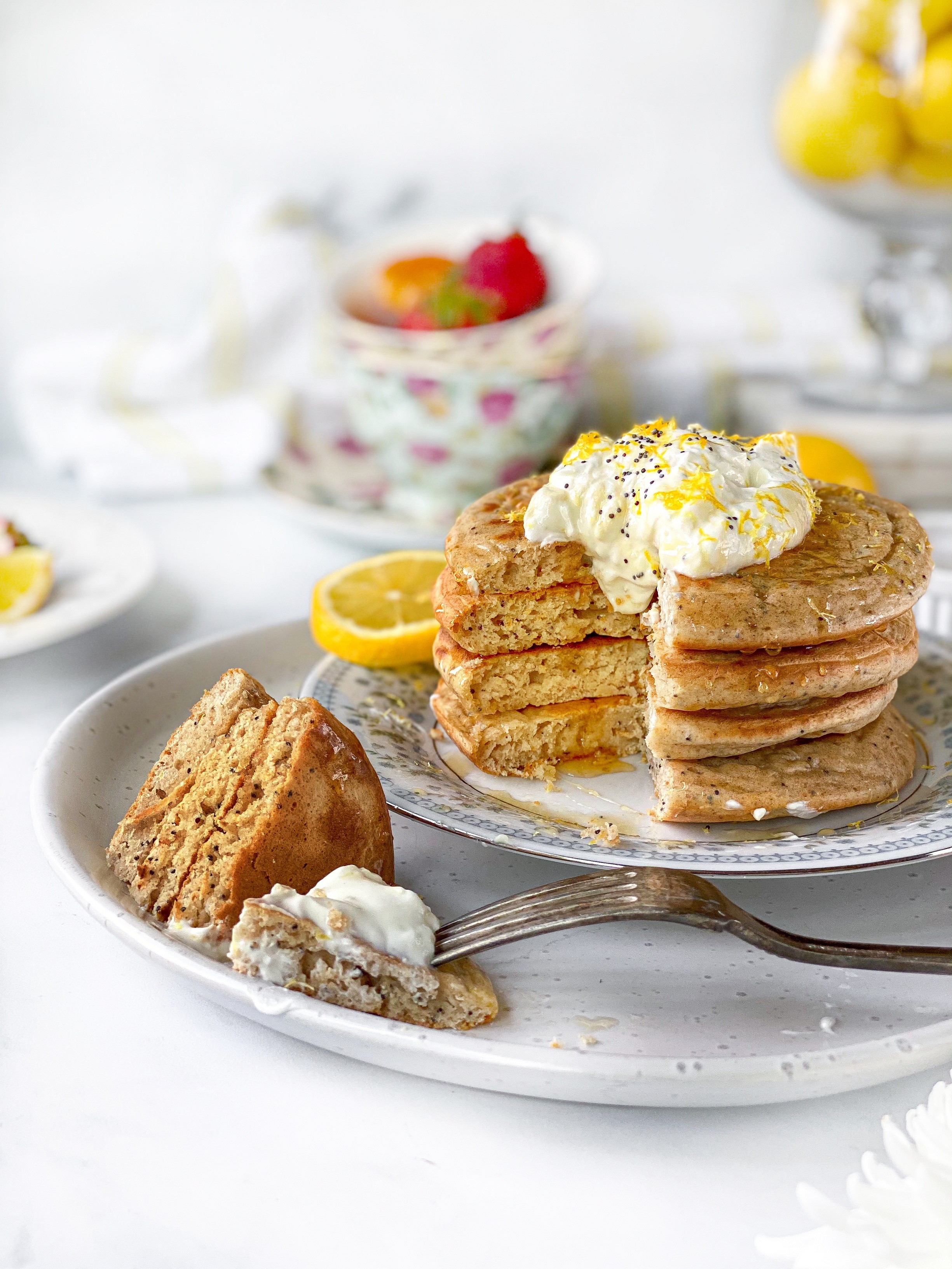 Fluffy and delicious lemon yogurt pancakes - Panos Eats